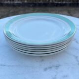 Set of 6 porcelain demi-porcelain plates K&G Lunéville model Épinay