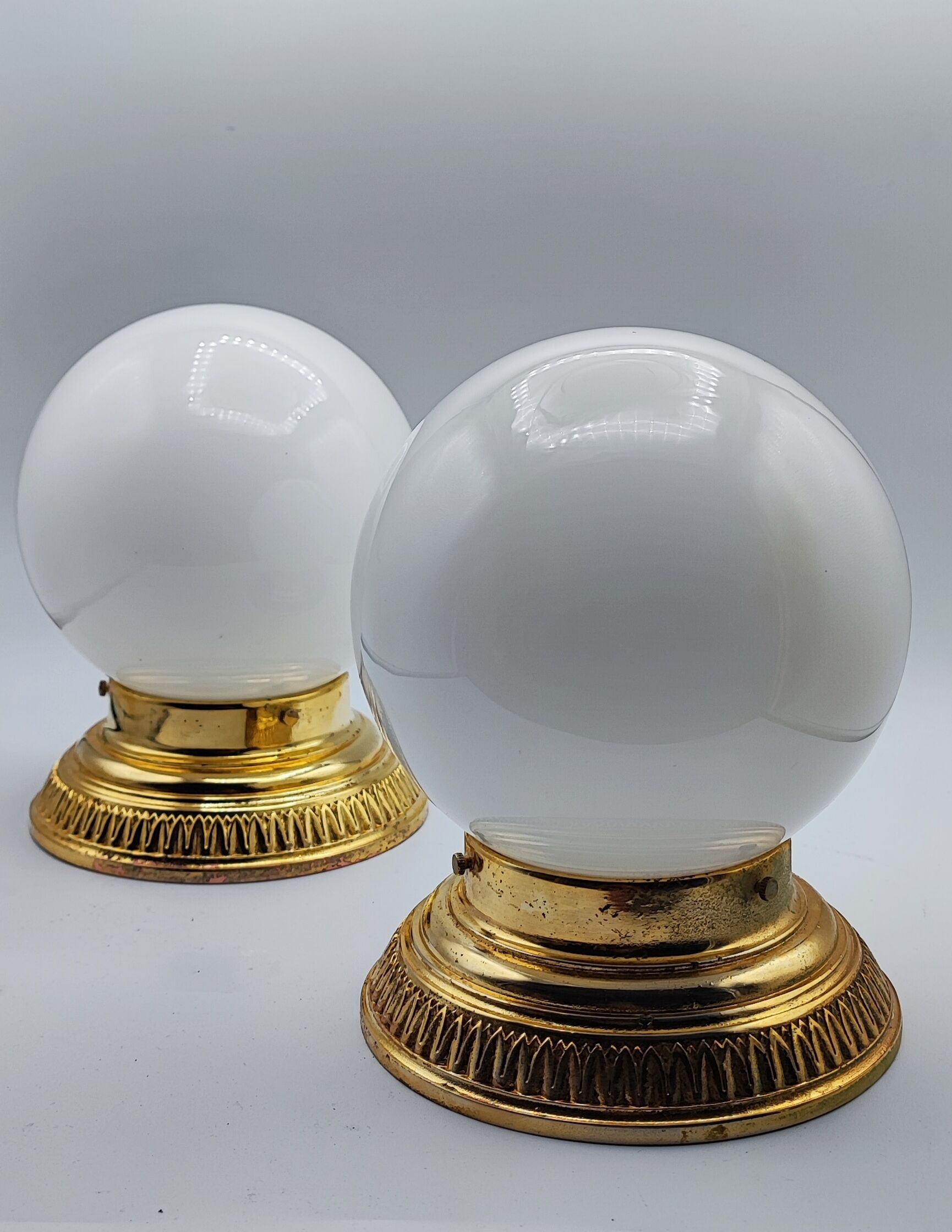 Pair of white opaline sconces
