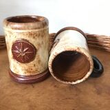 Roger Guerin enamelled ceramic mugs