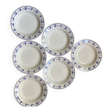 Vintage deep plates with blue cherry decor