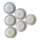 Assiettes creuses vintage décor cerises bleues