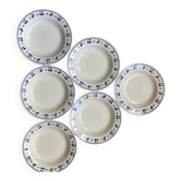 Vintage deep plates with blue cherry decor