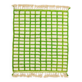Moroccan Berber rug with reverse checkered pattern in green
