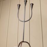 XXL Black Iron Brutalist Candlestick for 3 Candles - Handmade, Italy, 1960s