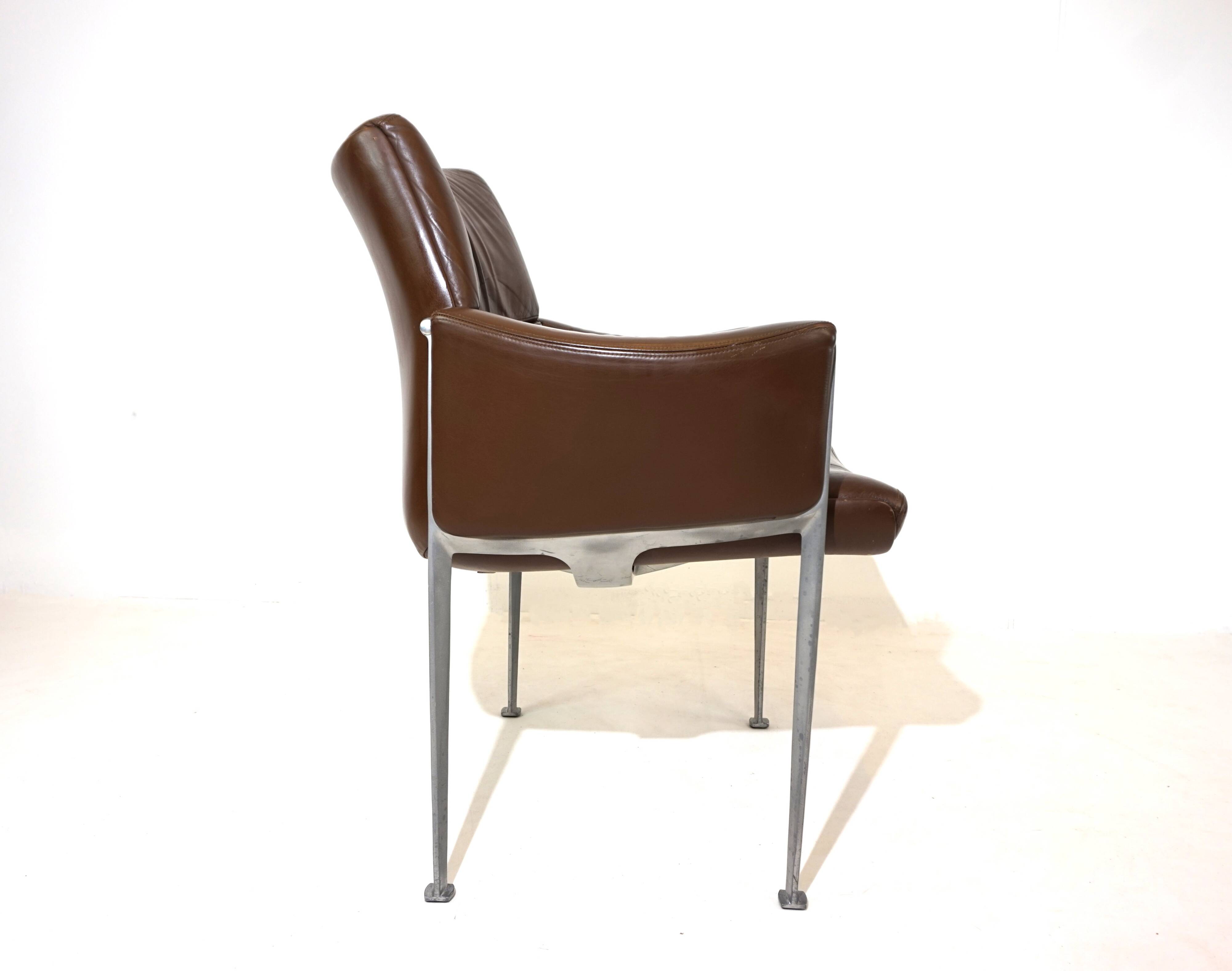 Röder Söhne Set of 3 leather office/dining room chairs by Miller Borgsen