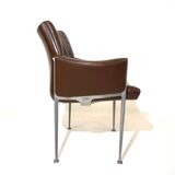 Röder Söhne Set of 3 leather office/dining room chairs by Miller Borgsen