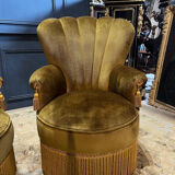 Pair of velvet Napoleon III style armchairs