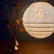 Vintage art deco globe pendant light in yellow and gold Clichy glass