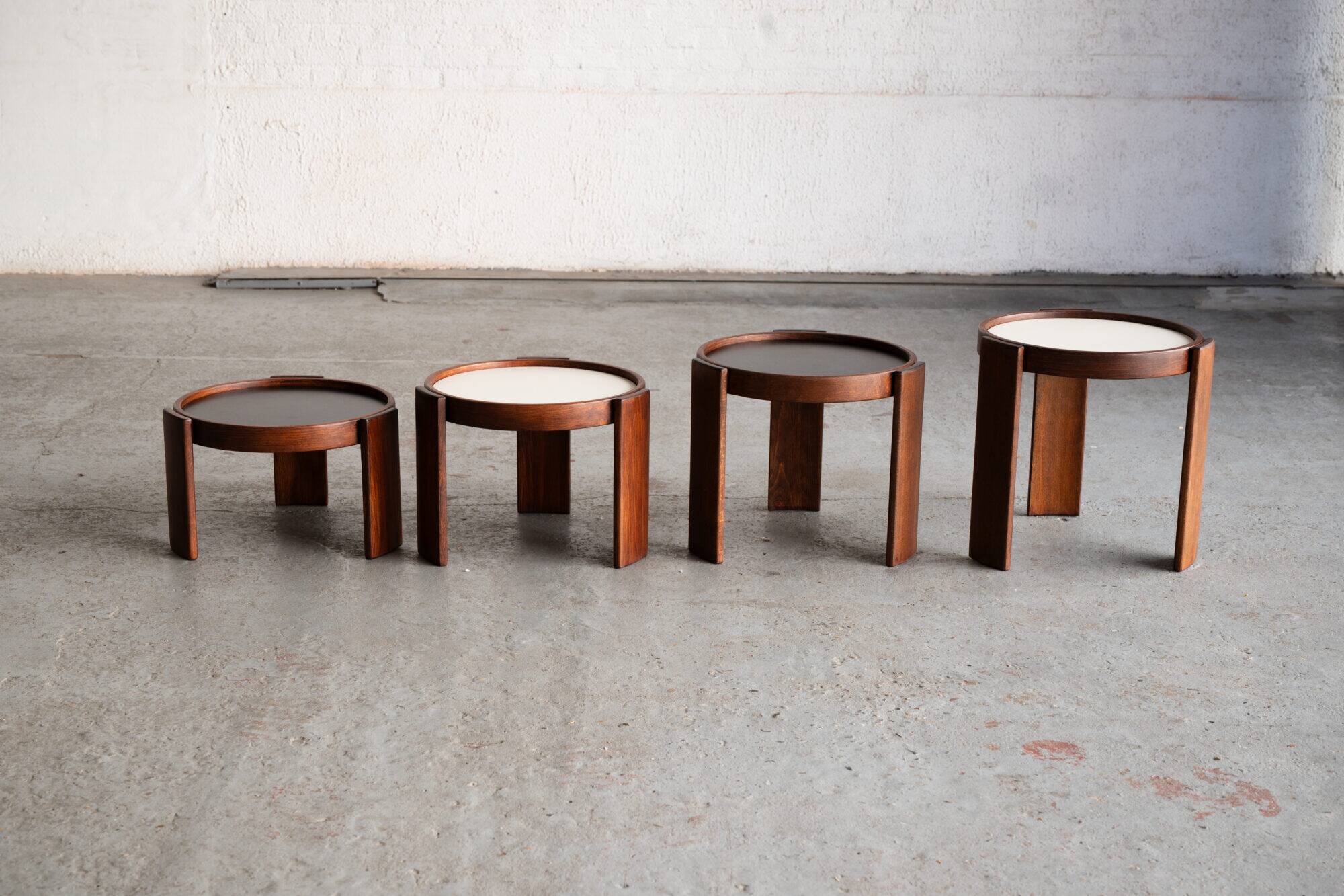 Set of 4 nesting tables by Gianfranco Frattini.