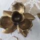 Set of 2 vintage brass flower candle holders NIJHOF Holland