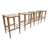 Set of 4 Italian design Vincent barstools Billiani