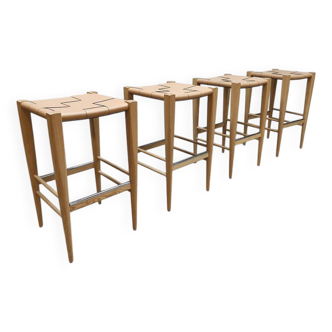 Lot de 4 tabourets de bar design italien Vincent Billiani