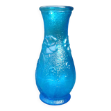 Blue glass vase from vintage Empoli glassware 70s/80s