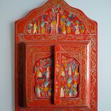 Miroir à décor peint de miniatures persanes