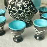 Vintage Vallauris ceramic liqueur service