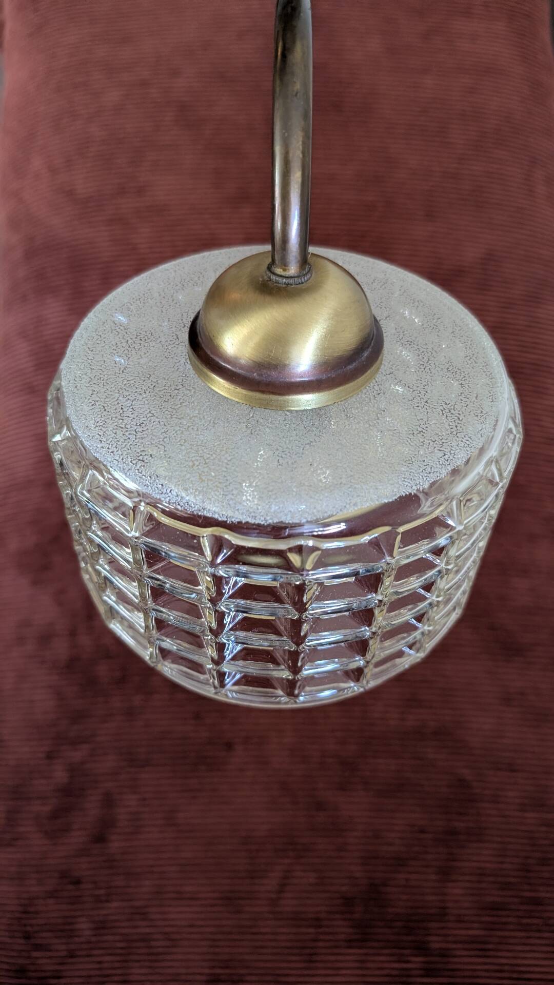 Lampe vintage en Laiton et Cristal taillé
