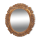 Oval mirror in gilded and carved wood. Vintage mirror. Wall mirror.