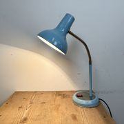 Blue Industrial Gooseneck Table Lamp, 1960s
