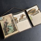 Miniature triptych mirror from the end of the 19th century