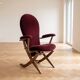 Vintage 1970s adjustable armchair in burgundy velvet.
