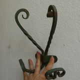 2 wall coat rack in wrought iron with 4 hooks