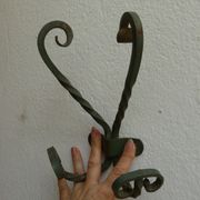 2 wall coat rack in wrought iron with 4 hooks