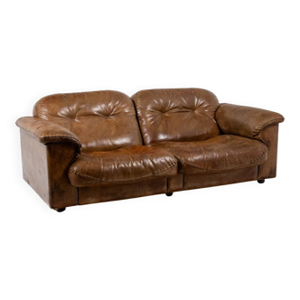 Maison De Sede. Two-seater sofa in buffalo leather. 1970s.