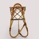 Vintage standing planter in rattan and bamboo – Riviera style, 1970s