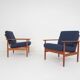 Set of two Scandinavian modern lounge chairs, Denmark, 1960's