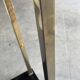 Brass and smoked glass shelf, Belgian chrome, 1980.