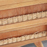 Vintage dresser rattan feet compass