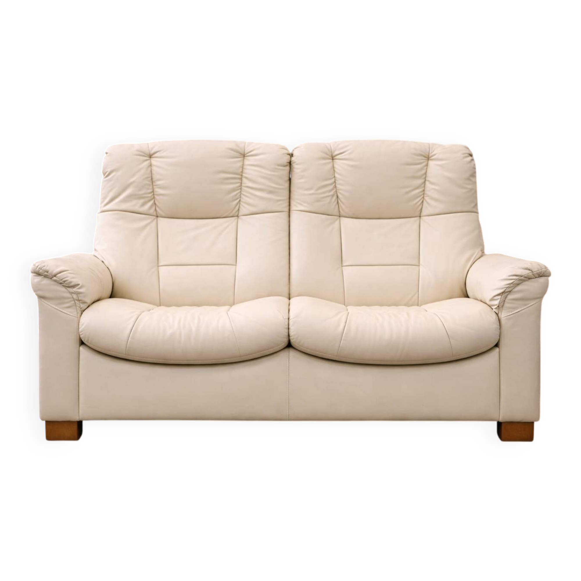 Modern Leather Sofa with Folding Backrest — Adjustable Contemporary Lounge