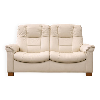 Modern Leather Sofa with Folding Backrest — Adjustable Contemporary Lounge