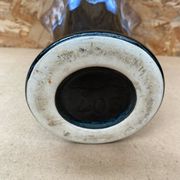 Antique Vallauris Style Ceramic Vase Black Blue Beige Vintage