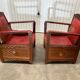 Pair of Moroccan leather armchairs from the 50s