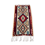 Vintage kilim 166x94 cm wool kelim rug red brown blue beige medium