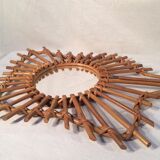 Mirror vintage rattan guitar - 70s - 76x37cm