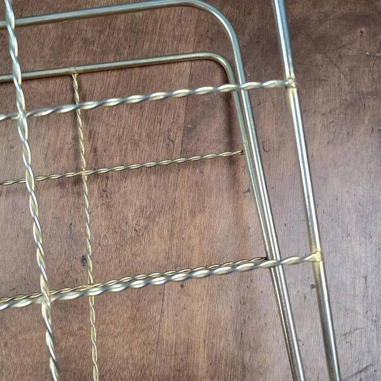 Vintage brass magazine rack – Wire design – 1950s/60s
