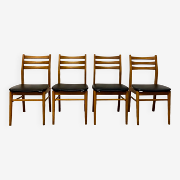 4 Scandinavian chairs seated skaï
