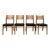 4 Scandinavian chairs seated skaï
