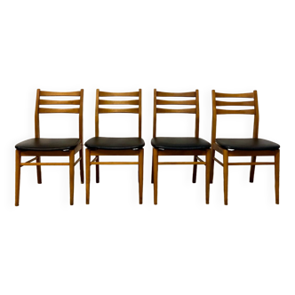 4 Scandinavian chairs seated skaï