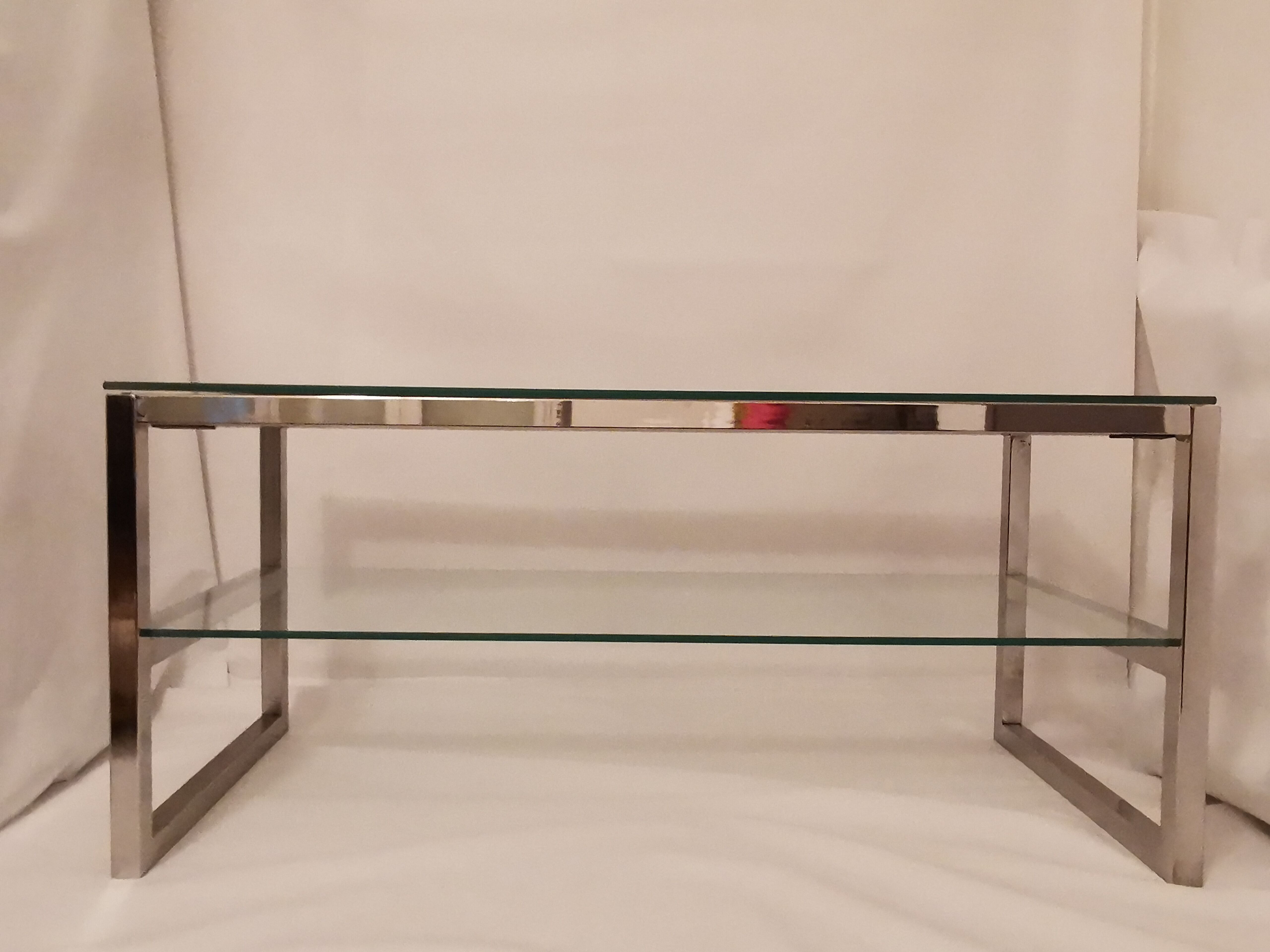Vintage chrome coffee table