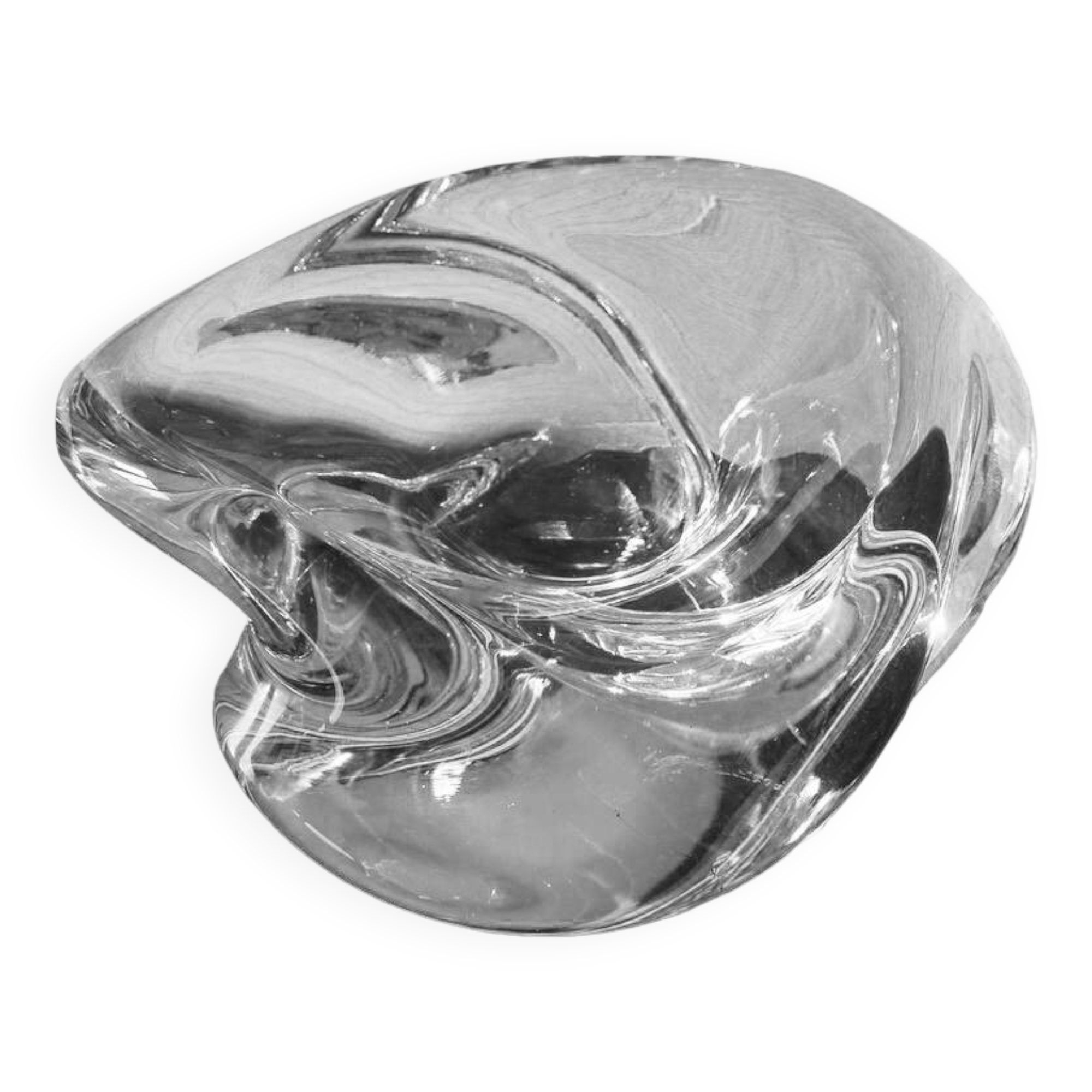 Cup • Empty Pocket • Large Vintage Ashtray • Crystal • Saint-Louis • 1970-1980