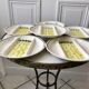 Set of 6 asparagus plates in salins slurry model Auxonne old