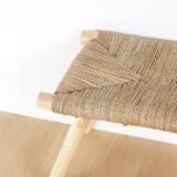 Moroccan handcrafted bench in wood and cord 100x40x40cm