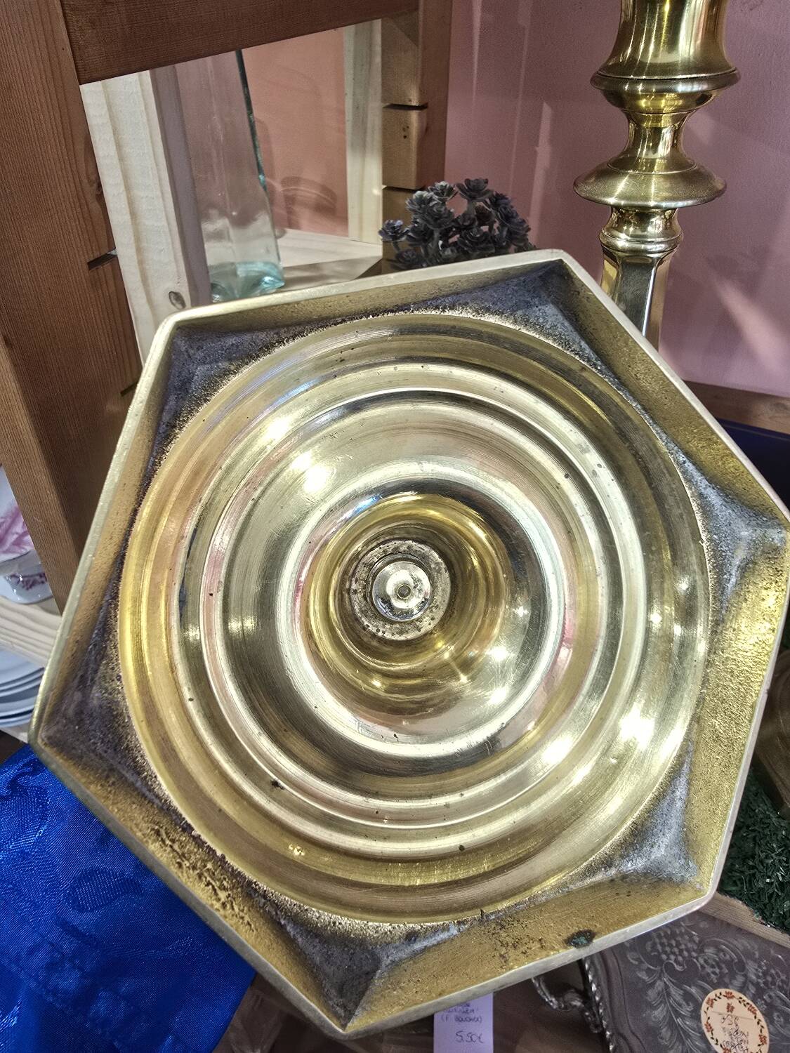 Pair of gilded brass candlesticks