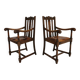 Paire de fauteuils en chêne F. Parker & Son – XIXe siècle anglais