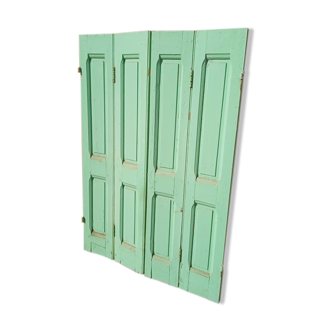 Lot shutters / doors / 4 elements solid wood patinated 1940 - 129cm