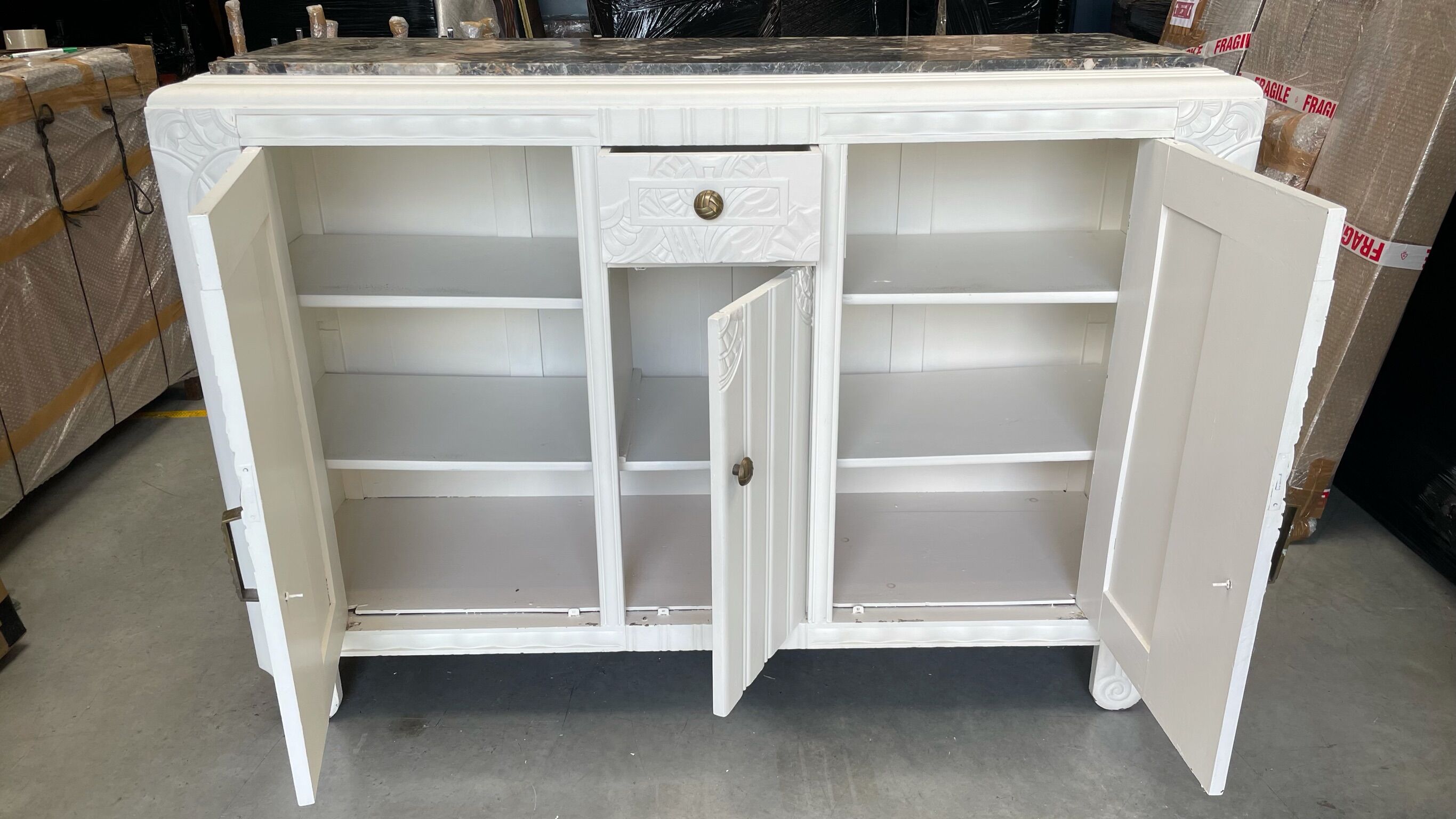 White wooden sideboard