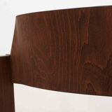 Scandinavian style ebony chair upholstered in gray